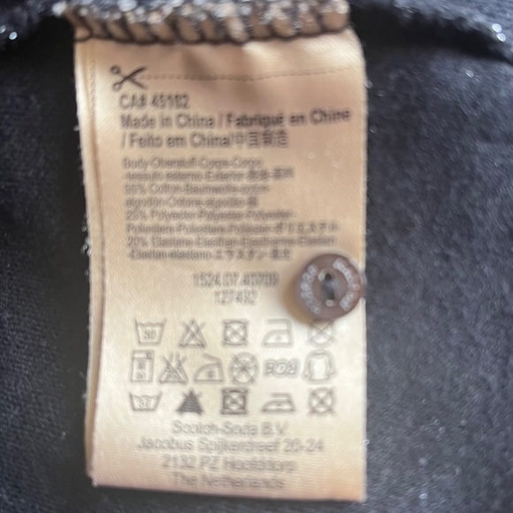 Scotch & Soda Houndstooth Dark Blue Casual Lurex Tee Buttons Cotton Sweater Top - Picture 10 of 10